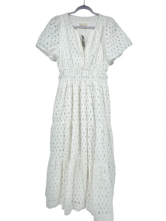 NWT Anthropologie Somerset Eyelet Maxi Dress in White Size Petite Large